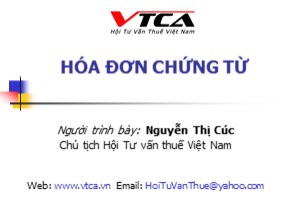 Bài giảng Hóa đơn chứng từ - Nguyễn Thị Cúc