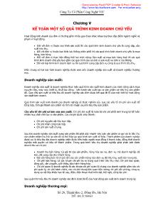 Bài giảng Kế toán - Chương V: Kế toán một số quá trình kinh doanh chủ yếu