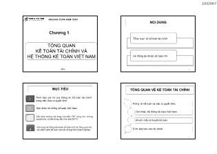 Bài giảng Kế toán doanh nghiệp - Chương 1: Tổng quan kế toán tài chính và hệ thống kế toán Việt Nam