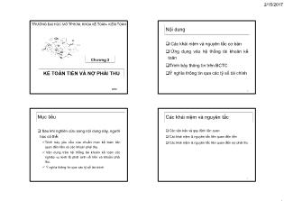 Bài giảng Kế toán doanh nghiệp - Chương 2: Kế toán tiền và nợ phải thu