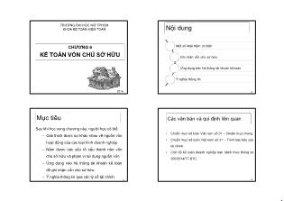 Bài giảng Kế toán doanh nghiệp - Chương 6: Kế toán vốn chủ sở hữu