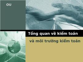 Bài giảng Kiểm toán - Chương 2: Tổng quan về kiểm toán và môi trường kiểm toán - Ngô Ngọc Linh