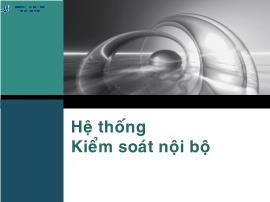 Bài giảng Kiểm toán - Chương 3: Hệ thống Kiểm soát nội bộ - Ngô Ngọc Linh