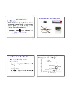 Bài giảng Kỹ thuật điện tử C - Chương 2: Diode bán dẫn - Lê Thị Kim Anh