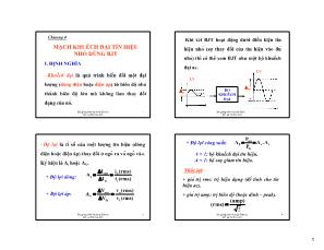 Bài giảng Kỹ thuật điện tử C - Chương 4: Mạch khuếch đại tín hiệu nhỏ dùng BJT - Lê Thị Kim Anh