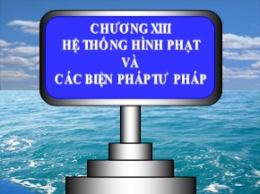 Bài giảng Luật Hình sự Việt Nam - Chương XIII: Hệ thống hình phạt và các biện pháp tư pháp