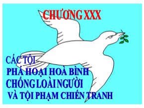Bài giảng Luật Hình sự Việt Nam - Chương XXIX: Các tội phá hoại hòa bình chống loài người và tội phạm chiến tranh