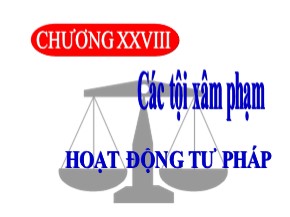 Bài giảng Luật Hình sự Việt Nam - Chương XXVIII: Các tội xâm phạm hoạt động tư pháp