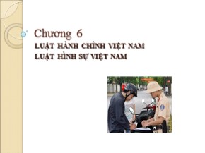 Bài giảng Luật học đại cương - Chương 7: Luật hành chính Việt Nam, Luật hình sự Việt Nam - Trần Vân Long
