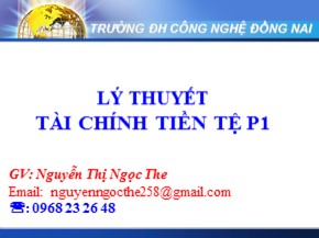 Bài giảng Lý thuyết tài chính tiền tệ - Chương 4: Lạm phát - Nguyễn Thị Ngọc The