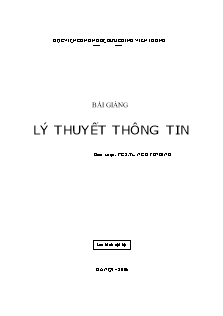 Bài giảng Lý thuyết thông tin - Nguyễn Bình