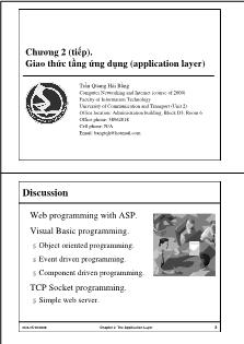 Bài giảng Mạng máy tính - Chương 2: Giao thức tầng ứng dụng (application layer) - Trần Quang Hải Bằng (Phần 2)