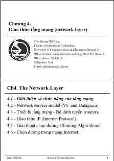 Bài giảng Mạng máy tính - Chương 4: Giao thức tầng mạng (network layer) - Trần Quang Hải Bằng