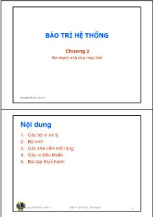 Bài giảng môn Bảo trì hệ thống - Chương 2: Bo mạch chủ của máy tính