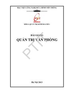 Bài giảng môn Quản trị văn phòng