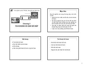 Bài giảng Nguyên lý kế toán - Chương 3: Tài khoản và ghi sổ kép