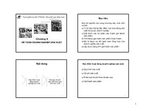 Bài giảng Nguyên lý kế toán - Chương 8: Kế toán doanh nghiệp sản xuất