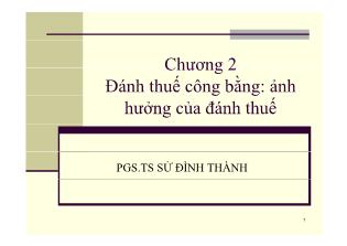 Bài giảng Phân tích chính sách thuế - Chương 2: Đánh thuế công bằng: ảnh hưởng của đánh thuế - Sử Đình Thành