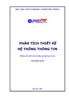 Bài giảng Phân tích thiết kế hệ thống thông tin (Phần 1)