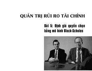 Bài giảng Quản trị rủi ro tài chính - Bài 5: Định giá quyền chọn bằng mô hình Black-Scholes