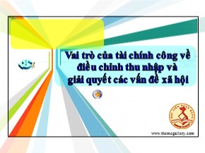 Bài giảng Tài chính công với vấn đề xã hội