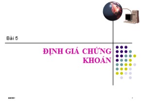 Bài giảng Tài chính doanh nghiệp - Bài 5: Định giá chứng khoán