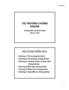 Bài giảng Thị trường chứng khoán - Nguyễn Thị Bích Loan