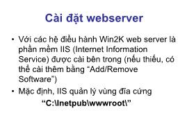 Bài giảng Thương mại điện tử: Cài đặt webserver
