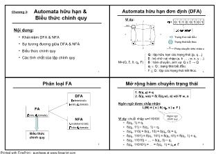 Bài giảng Tin học lý thuyết - Chương 3: Automata hữu hạn & Biểu thức chính quy