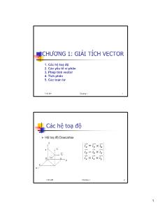 Bài giảng Trường điện từ - Chương 1: Giải tích vector