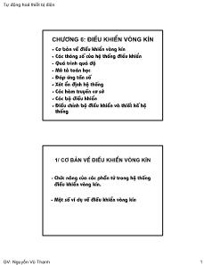 Bài giảng Tự động hoá thiết bị điện - Chương 6: Điều khiển vòng kín