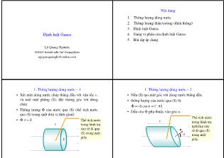 Bài giảng Vật lý: Định luật Gauss - Lê Quang Nguyên