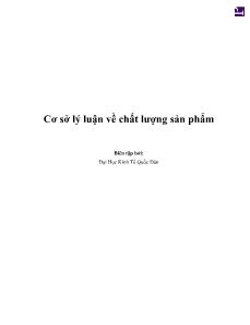 Cơ sở lý luận về chất lượng sản phẩm