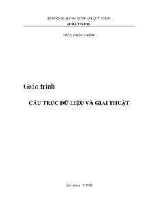 Giáo trình Cấu trúc dữ liệu và giải thuật - Trần Thiên Thành