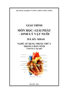 Giáo trình Giải phẫu-Sinh lý vật nuôi - Nguyễn Đức Dương
