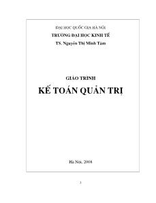 Giáo trình Kế toán quản trị - Nguyễn Thị Minh Tâm