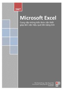 Giáo trình Microsoft Excel 2007 - Bài 1. Làm quen với bảng tính - Trần Thanh Phong