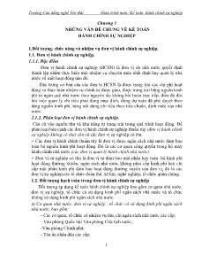 Giáo trình môn Kế toán hành chính sự nghiệp (Phần 1)