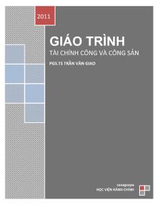 Giáo trình Tài chính công và công sản - Trần Văn Giao (Phần 1)