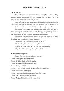 Giáo trình Tài chính-Tiền tệ