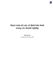 Hạch toán tài sản cố định hữu hình trong các doanh nghiệp