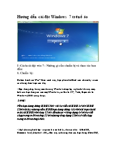Hướng dẫn cài đặt Windows 7 trên ổ ảo