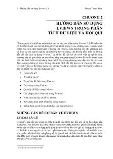 Hướng dẫn sử dụng Eviews 5.1 - Chương 2: Hướng dẫn sử dụng Eviews trong phân tích dữ liệu và hồi qui - Phùng Thanh Bình