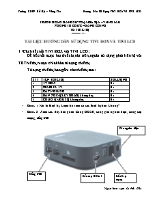 Hướng dẫn sử dụng TIVI BOX và TIVI LCD: