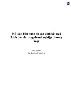 Kế toán bán hàng và xác định kết quả kinh doanh trong doanh nghiệp thương mại