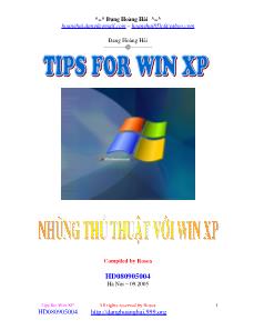 Những thủ thuật với Windows XP - Đặng Hoàng Hải