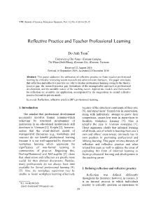 Reflective Practice and Teacher Professional Learning