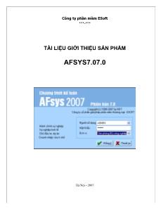 Tài liệu giới thiệu sản phẩm AFSYS7.07.0