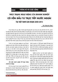 Thực trạng hoạt động của doanh nghiệp có vốn đầu tư trực tiếp nước ngoài tại Việt Nam giai đoạn 2000-2013