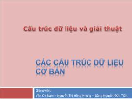 Bài giảng Cấu trúc dữ liệu và giải thuật - Chương 2: Các cấu trúc dữ liệu cơ bản